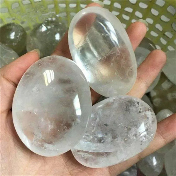 Clear Crystal Palm Stones-ToShay.org