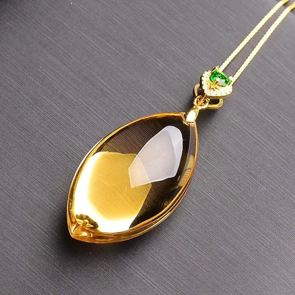 Yellow Citrine Quartz Pendant-ToShay.org