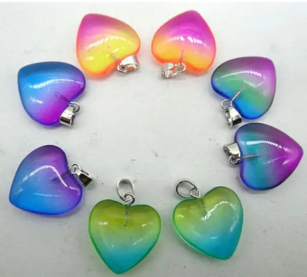 Mixed Crystal Heart Pendants-ToShay.org
