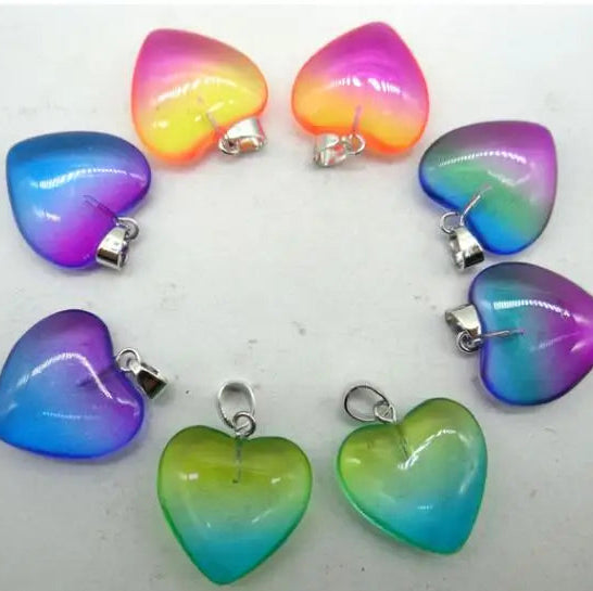Mixed Crystal Heart Pendants-ToShay.org