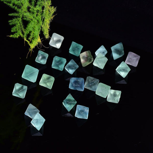 Green Fluorite Octahedral Stones-ToShay.org