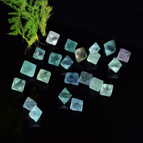 Green Fluorite Octahedral Stones-ToShay.org