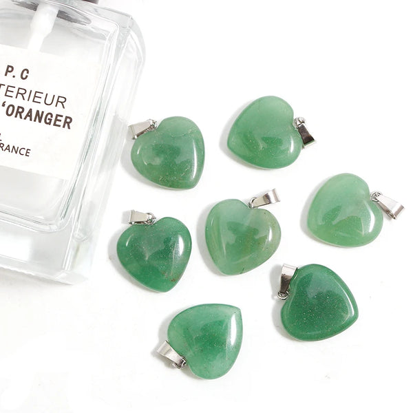 Green Aventurine Heart Pendants-ToShay.org