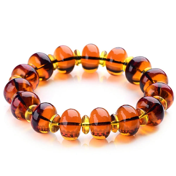 Blue Amber Bead Bracelet-ToShay.org