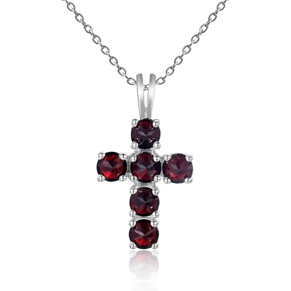Silver Crystal Cross Pendant-ToShay.org