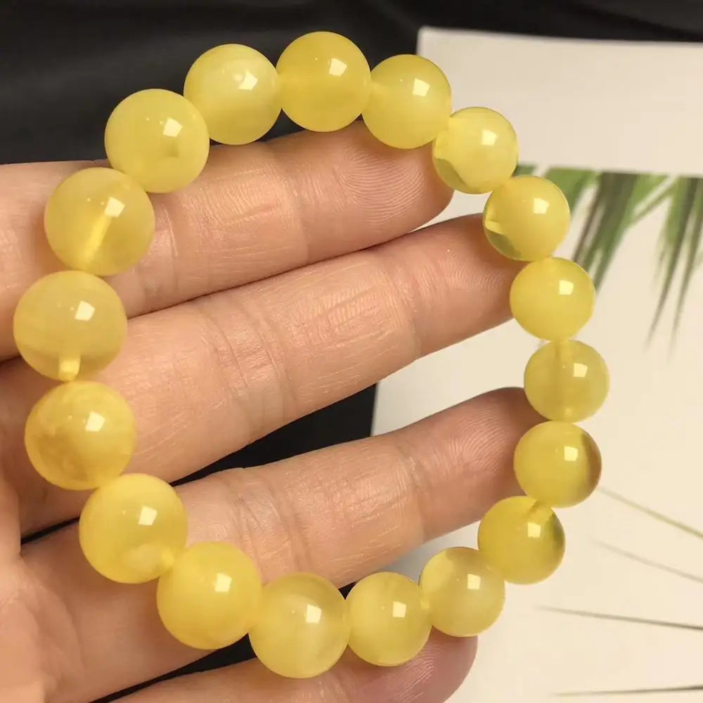Yellow Amber Bead Bracelet-ToShay.org