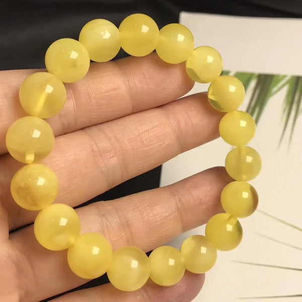 Yellow Amber Bead Bracelet-ToShay.org