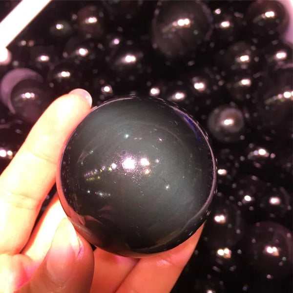 Black Rainbow Eye Obsidian Ball-ToShay.org