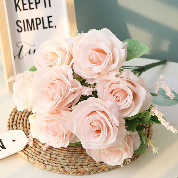Rose Silk Flowers Bouquet-ToShay.org