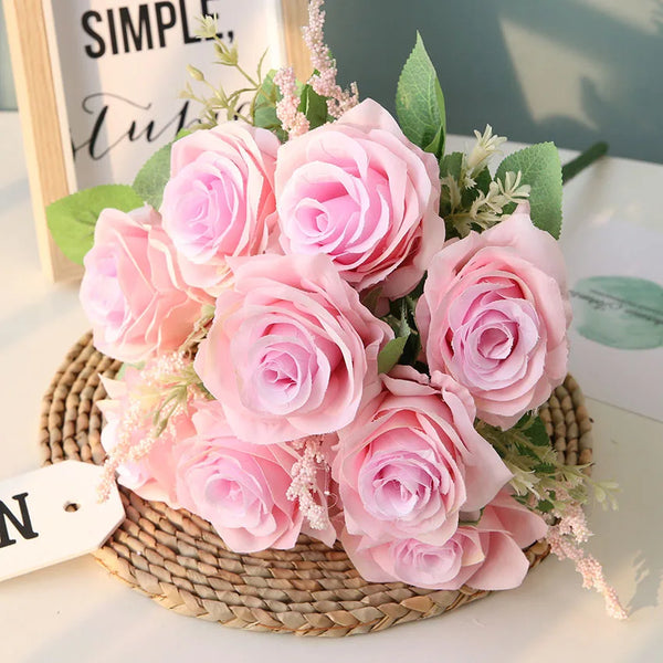 Rose Silk Flowers Bouquet-ToShay.org