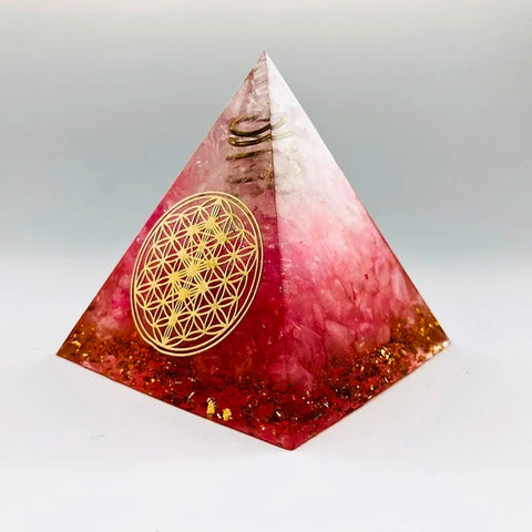 Red Orgonite Pyramid-ToShay.org