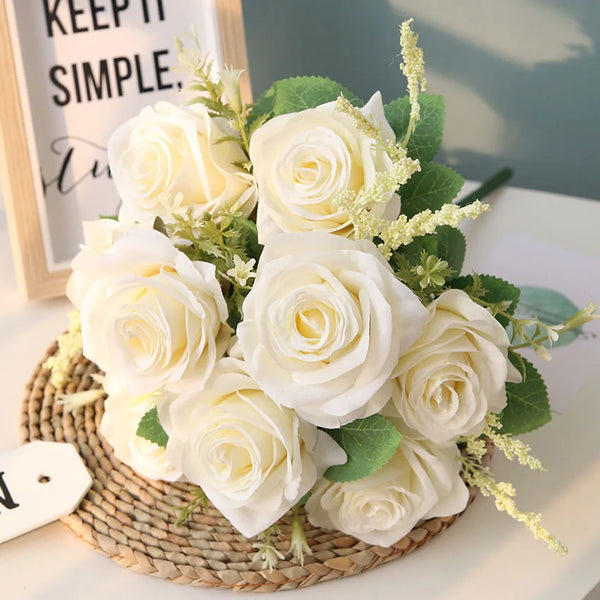 Rose Silk Flowers Bouquet-ToShay.org
