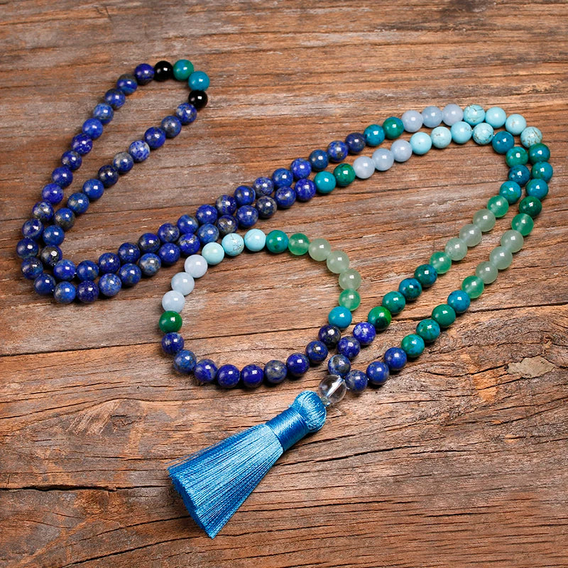 Blue Lapis lazuli Mala Beads-ToShay.org