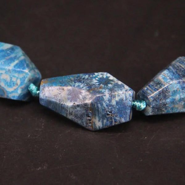Blue Chrysanthemum Stone Beads-ToShay.org