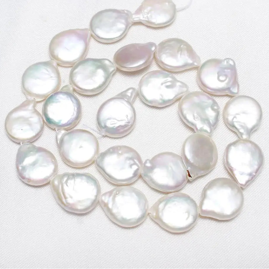 White Pearl Coin Beads-ToShay.org