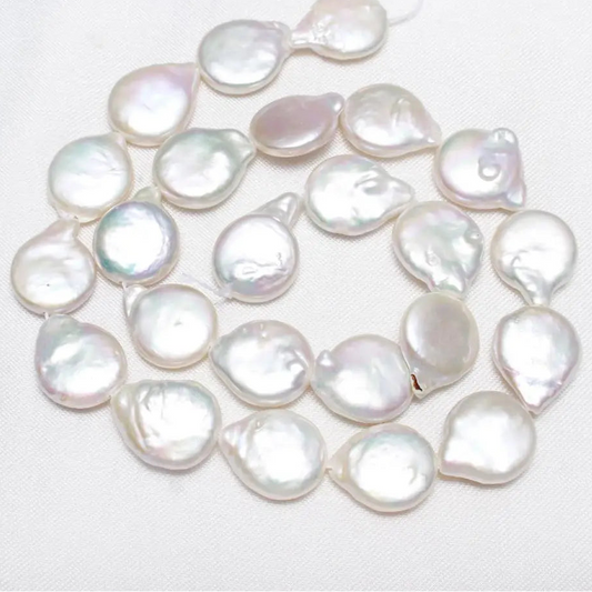 White Pearl Coin Beads-ToShay.org