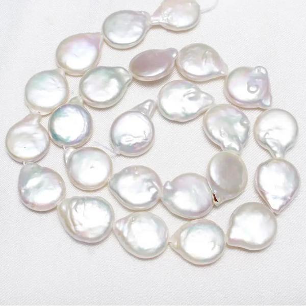 White Pearl Coin Beads-ToShay.org