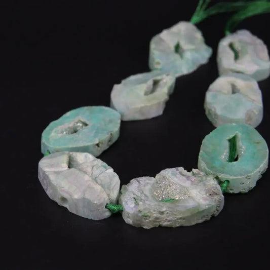 Green Raw Agate Nugget Beads-ToShay.org