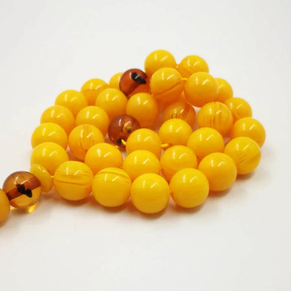 Yellow Amber Insect Prayer Beads-ToShay.org