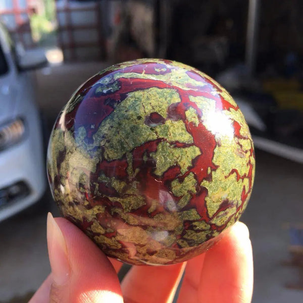 Green Dragon Blood Stone Ball-ToShay.org