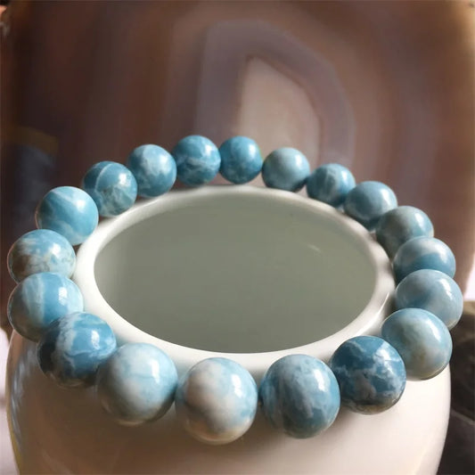 Blue Larimar Bead Bracelet-ToShay.org