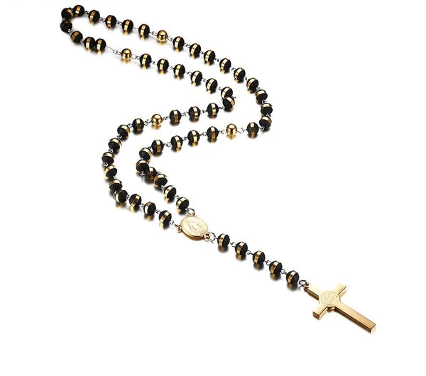 Black Gold Steel Rosary Beads-ToShay.org