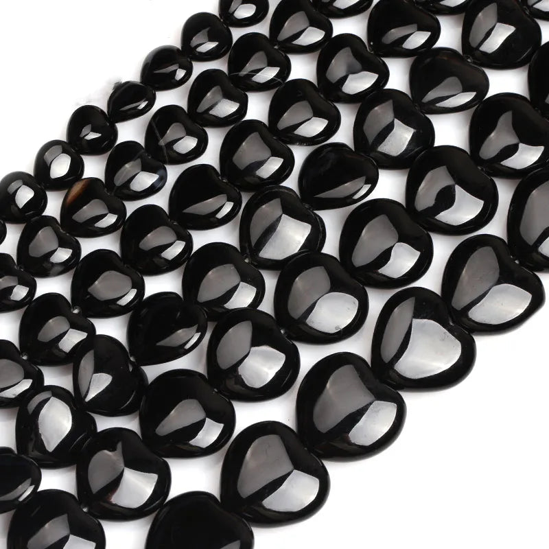 Black Agate Heart Beads-ToShay.org