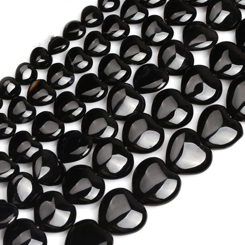 Black Agate Heart Beads-ToShay.org