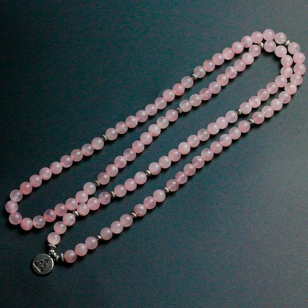 Pink Quartz Mala Beads-ToShay.org