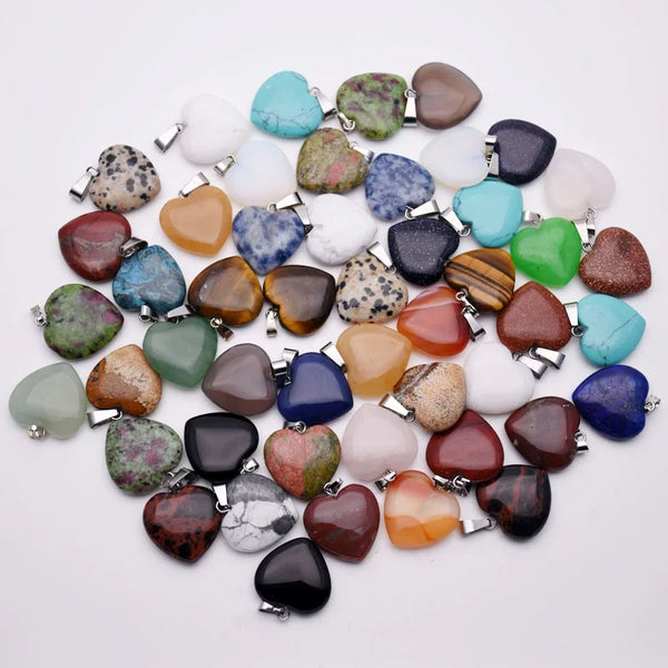 Mixed Crystal Heart Pendants-ToShay.org