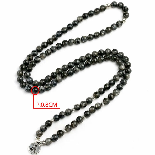 Black Flash Labradorite Mala Beads-ToShay.org