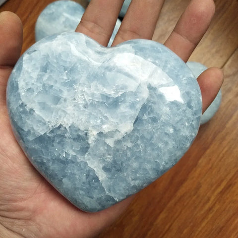 Blue Celestite Crystal Heart-ToShay.org