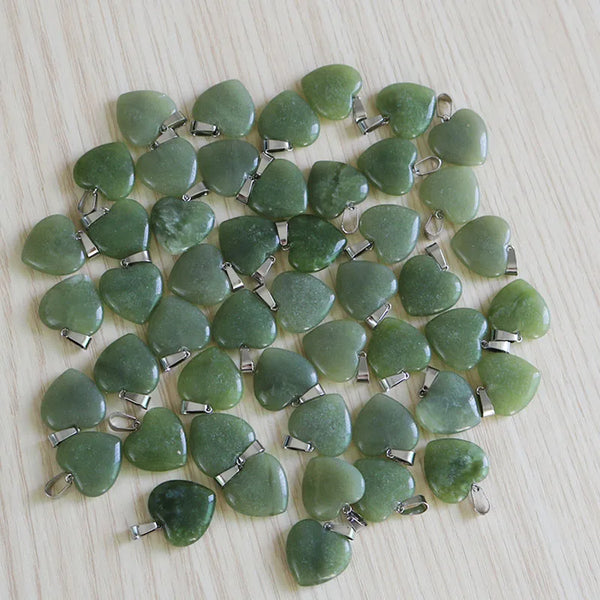 Green Aventurine Heart Pendants-ToShay.org