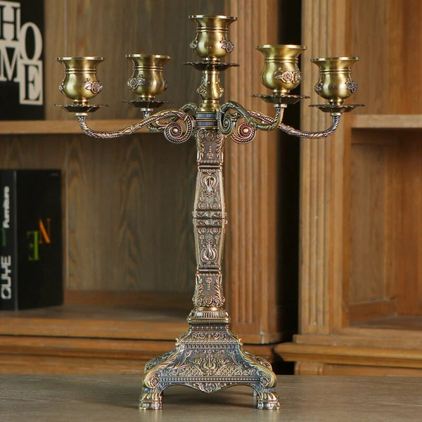 Bronze Embossed Candelabra-ToShay.org