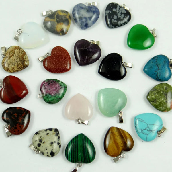 Mixed Crystal Heart Pendants-ToShay.org