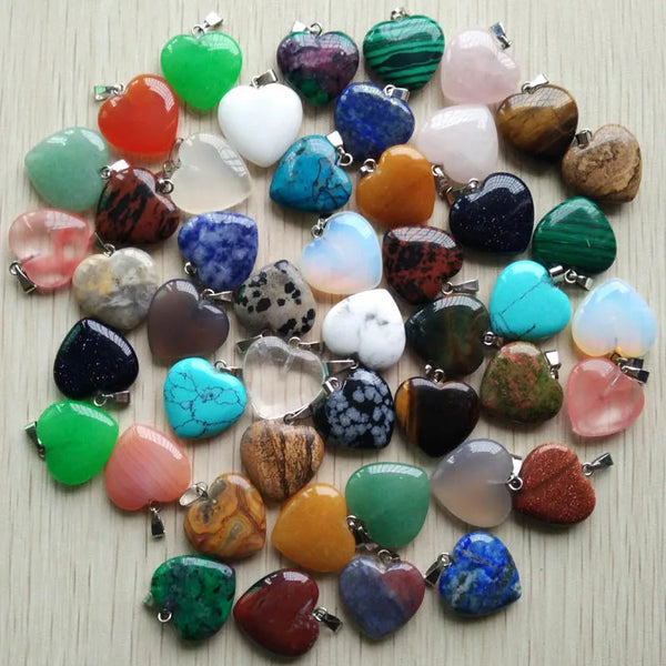 Mixed Crystal Heart Pendants-ToShay.org