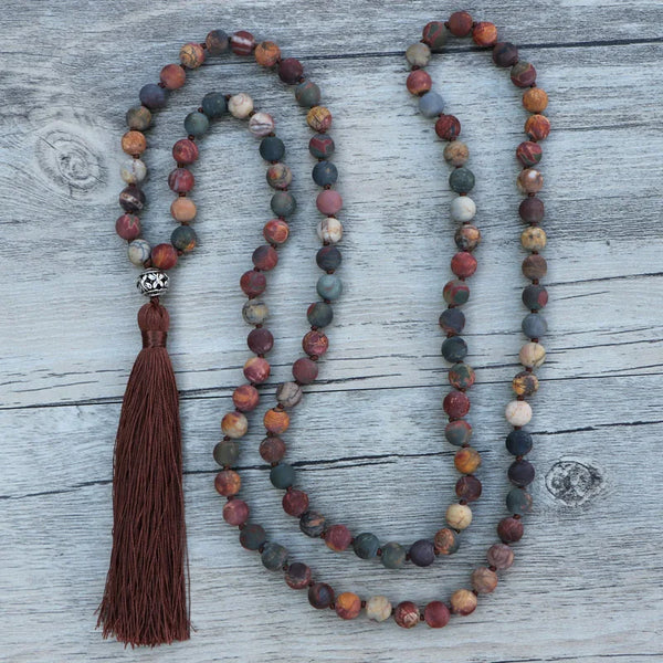 Red Picasso Jasper Mala Beads-ToShay.org