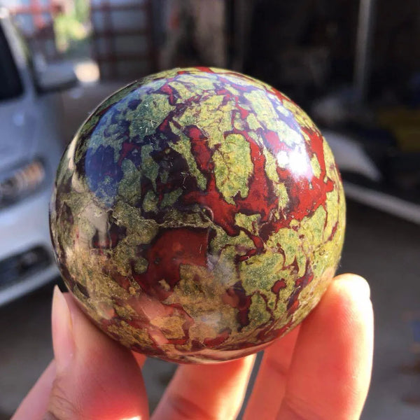 Green Dragon Blood Stone Ball-ToShay.org
