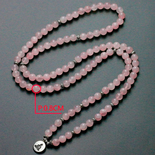 Pink Quartz Mala Beads-ToShay.org