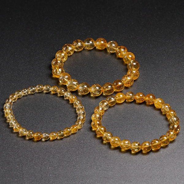 Yellow Citrine Bead Bracelet-ToShay.org