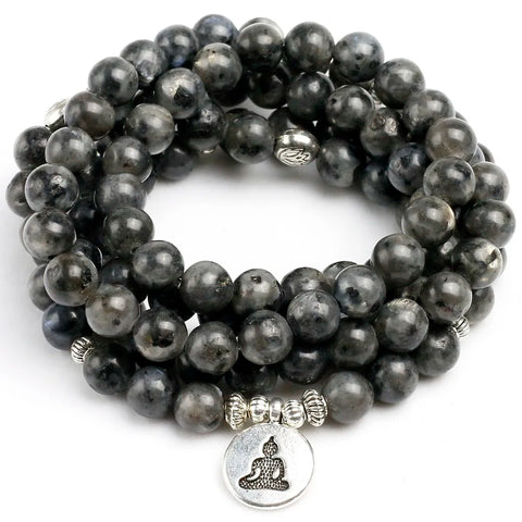 Black Flash Labradorite Mala Beads-ToShay.org