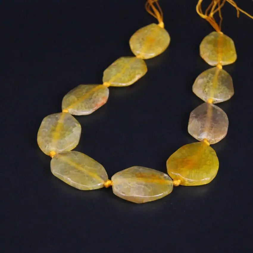 Yellow Agate Slice Beads-ToShay.org