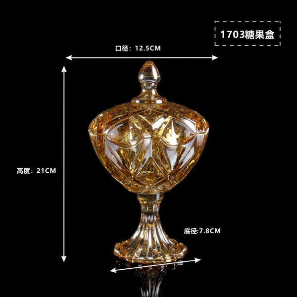 Amber Glass Candy Jar-ToShay.org