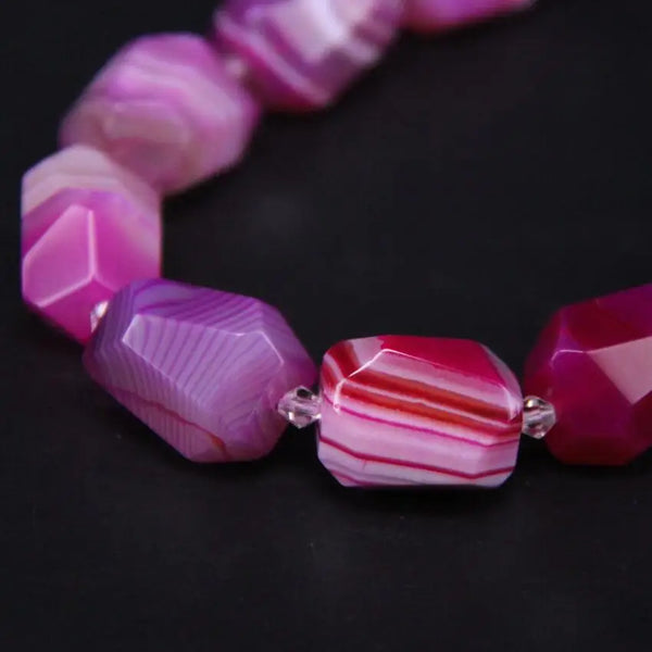 Red Rose Stripe Agate Beads-ToShay.org