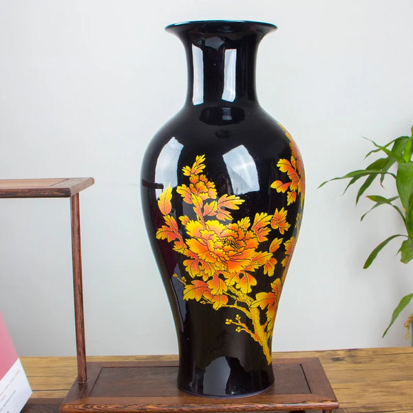 Glaze Black Flower Vase-ToShay.org