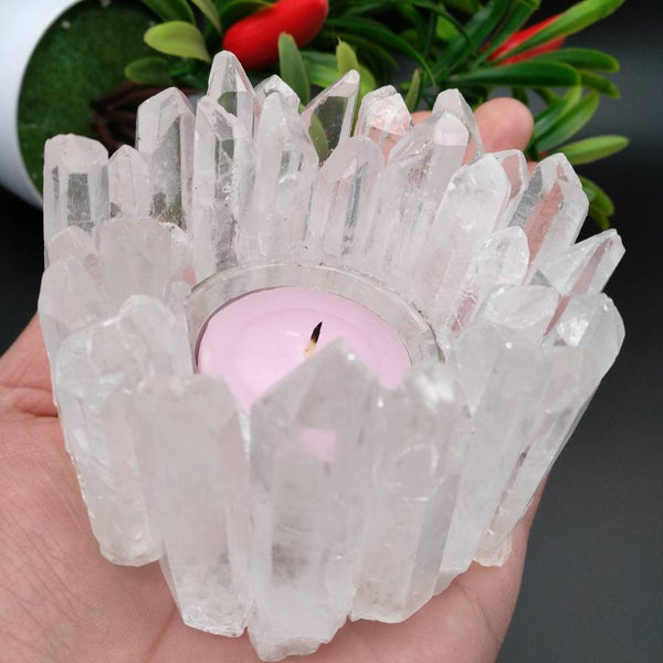 White Crystal Tealight Holders-ToShay.org