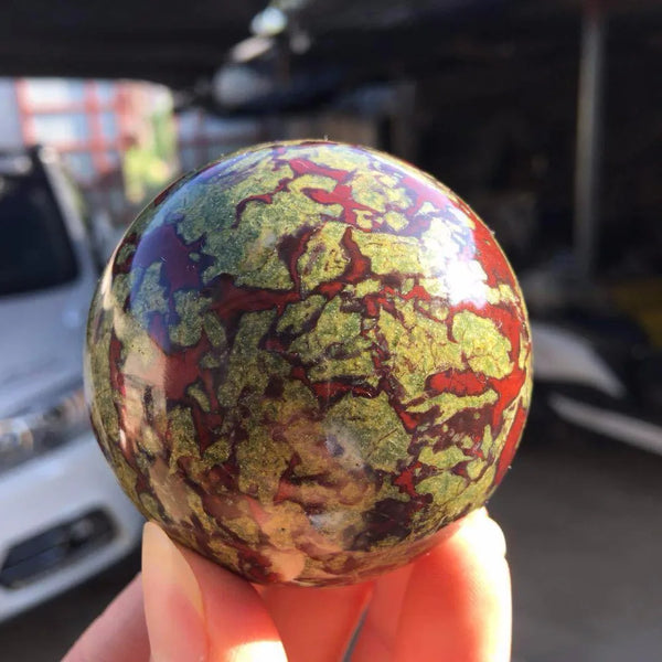 Green Dragon Blood Stone Ball-ToShay.org