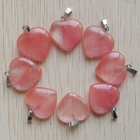 Red Watermelon Crystal Heart Pendants-ToShay.org