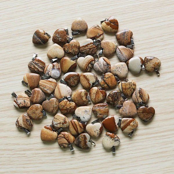 Mixed Crystal Heart Pendants-ToShay.org