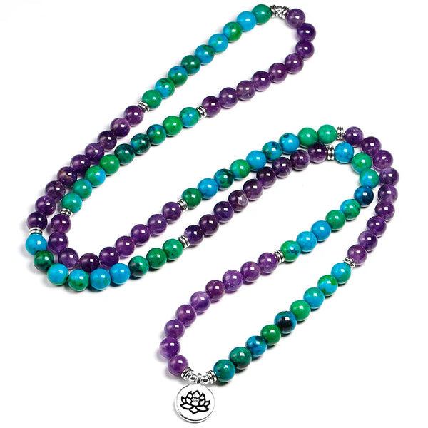 Blue Chrysocolla Mala Beads-ToShay.org